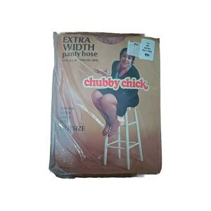 1970's Vintage Chubby Chick Pantyhose NEW! Beige Extra Width Panty Hose Sealed